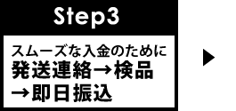【STEP3】発送連絡→検品→即日振込